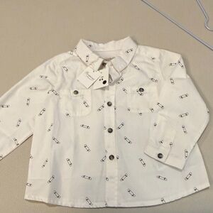 Bonpoint white skateboard button up